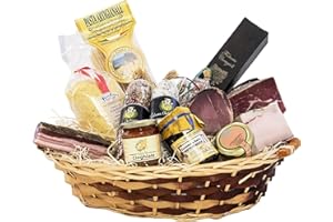 Cesti Natalizi Extra Large | Cesta Natalizia a base di Salumi e Prodotti Artigianali Toscani | In Regalo biglietto d'auguri personalizzato | Salumificio Artigianale Gombitelli