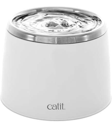 Catit PIXI Cat Wasserfontäne Mit Edelstahldeckel – LED Nachtlicht, 3 Trinkmodi – Für Katzen