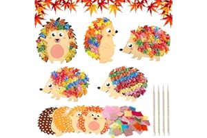 MONCAP 9STK Igel Bastelsets Kinder Igel Basteln Herbst Kreativsets Igel Kreative DIY Kunst und Handwerk Herbstdeko Bastelset mit Pailletten Moosgummi für Jungen Mädchen Herbst Geschenk