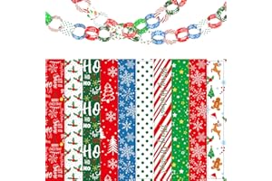 Morcheiong 600Pcs Paper Chains Merry Christmas Craft Paper Strips for Classroom Home Party Decoration Supplies