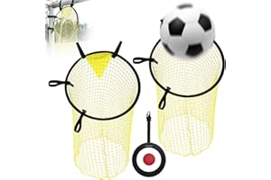 RUNQIN OUTDOOR 3Pcs Filet Cible Football Pliable avec Cible Mobile & Sangles Réglables, Cages Buts Entrainement Foot Mini Enfants Exterieur, Équipement Filets But Top Bins pour Précision Tirs Améliorer, 45 x 60cm