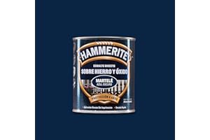 BRUGUER Hammerite Émail Direct sur Fer et Rouille, Martelé Bleu, foncé, 750 ML