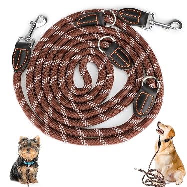 Pawstrip Doppel-Hundeleine Für 2 Hunde – Reflektierend, Freihändig – Robuste Crossbody-Leine Für Große/mittelgroße Hunde