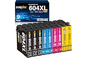 604 XL Druckerpatronen Kompatibel 604XL Patronen für Epson 604 Patronen Multipack für Expression Home XP-3200 XP-4200 XP-2205 XP-3205 XP-4205 XP-2200 Workforce WF-2910 WF-2930 WF-2935 2950 (9er-Pack)