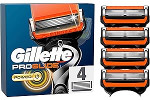 Gillette ProGlide Power Rasierklingen für Rasierer, 4 Ersatzklingen für Nassrasierer Herren mit 5-fach Klinge