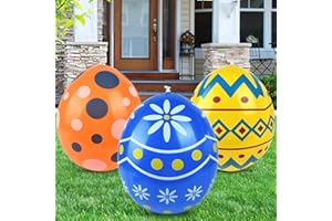 DIELIANHUA 3 PCS Aufblasbare Ostereier, Aufblasbare Osterdekoration, Ostereier, Bunte Ostereier, Osterdekorationen für Urlaub, Party, Drinnen und Draußen, Hof, Garten, Rasen /35 cm