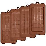 homEdge Brechbare Schokoladenformen, Set mit 4 Packungen, Lebensmittelqualität, antihaftbeschichtet, Silikon, Eiweiß und Ener