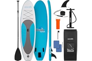 SereneLife Inflatable Stand Up Paddle Board, SUP Board- Paddleboards for Adults & Youth, Paddle Board Accessories,15.25 cm Thick Standup Paddleboarding, Non-Slip Deck, Wide Stance, Surf Control