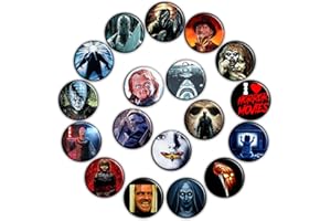 GTOTd Horror Movie Pin Badge (18 Packs 1.5 inch 3.8cm) Gifts Halloween Merchandise Horror Movie Gifts Party Decorations Badge for Bags Backpack Clothing Accessories Supplies Crafts.