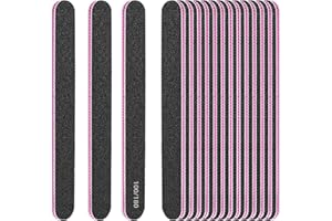 Eupneicu Professionelle Nagelfeile [15 Stück], Doppelseitige 100/180, Wiederverwendbar Doppelseitige Nagelfeilen, Professionelles Nageldateiset Fuer Nagelpflege & Styling