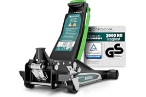 ‎CARGO VA INTELLIGENT VEHICLE ACCESSORIES Wagenheber Hydraulisch 3T - TÜV Zertifiziert 75-505 mm Hubhöhe, Wagenheber SUV inkl Gummiauflage, Profi Rangierwagenheber Hydraulischer perfekt für die Heimwerkstatt