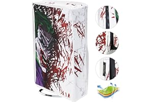 PlayVital Cover Antipolvere per ps5 Slim Disc Edition,Copertura Verticale Custodia Protettiva Nylon Impermeabile per Console Disco Edizione-HAHAHA