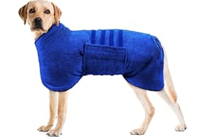 Pejoye Hundebademantel aus Mikrofaser, Pfotentuch – Saugfähiger Hunde Bademantel, Hunde Handtuch mit Hund Bademantel Mantel Haustier Bademantel mit Magischem Klebeband