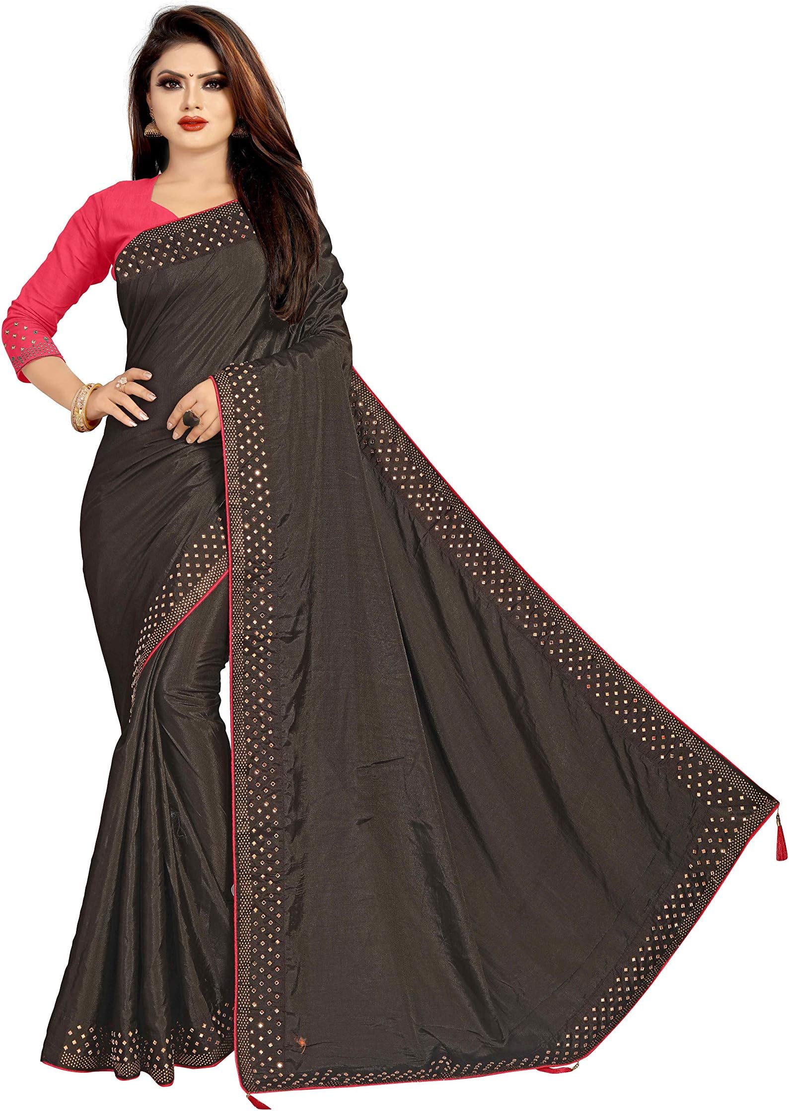 Expert E-commerce Services Women's Sana Silk Saree With Blouse Piece