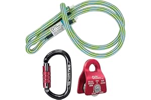 GM CLIMBING Micro Prusik Minding Pulley 25kN CE UIAA Certified 12mm Single Pulley Mobile Side Plates for Arborist Rigging Climbing Rescue