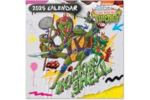 GRUPO ERIK Calendario 2025 pared Tortugas Ninja - Calendario pared, Planificador mensual: Con espacio para anotar e Ilustraciones (30x30 cm)