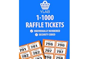 YLAB Livre de Billets de tombola, 1-1000 - Choisissez Votre Couleur : Orange