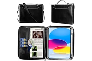 E NET-CASE Custodia per iPad (A16) 11a gen11 pollici 2025/10a gen 10,9 pollici 2022/ Air 11 pollici M3/M2 (2025/2024), iPad Air 5/4 (2022/2020), custodia con supporto in stile valigetta,nero