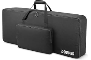 Donner 61 Key Keyboard Gig Bag Solid, 104x41x13 cm, 10mm Padded Electric Piano Case with Handle 600D Oxford Nylon, Black
