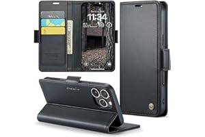 Rerzoiro Funda para iPhone 16 Pro, Funda de Cierre Magnético, Cartera de Cuero PU con [Bloqueo RFID], Soporte, Ranura para Tarjetas, Carcasa de Libro, Case para iPhone 16 Pro, Negro