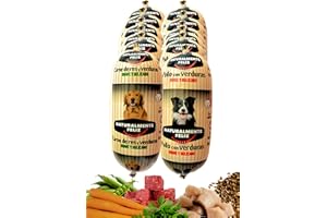 Naturalmente Feliz Alimento Natural casero para Perros, Comida húmeda con Carne Fresca y Verduras - 90% Carne (12x450gr) (Cocido Ternera/Pollo y Verduras)