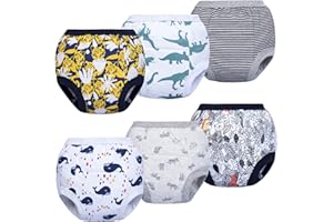 BIG ELEPHANT Toddler Potty Training Pants- 100% Cotton Baby Boys Underpants 6-Pack