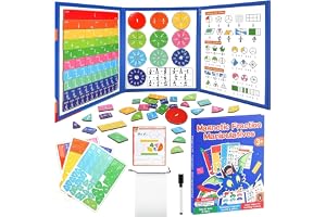 Magnetiska fraktioner, magnetiska matematiska manipulatorer, pedagogiska pussel med magnetisk fraktion, Montessori matematiskt material för lärare och föräldrar, från 3 år och äldre