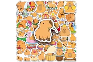 Zimoer 100 pegatinas lindas de capibara para portátil, pegatinas de vinilo impermeables para regalo, pegatinas de animales kawaii para niños, adolescentes, niñas, adultos, botellas de agua, monopatín,