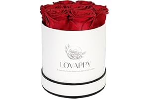 LOVAPPY Preserved Rose in a Box - Eternal rose box with Long Lasting Roses - Forever Flowers Mum Birthday Gifts for Mum, for Her - Wife Gifts (7 Red)