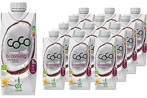 Dr. Antonio Martins - Coco Milk for Cooking mit nur 9% Fett | Ideal zum Kochen und Backen I Leicht und Cremig I Vegan I Bio (12x 500 ml)