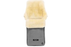Sacco per passeggino AROSA LUXE in pelle di agnello medicale di WERNER CHRIST BABY – Morbido inserto per buggy o come materassino, Qualità PREMIUM - Colore grigio puntinato
