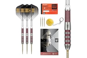 Target Darts Stephen Bunting 95K Swiss Point Steel Tip Dart Set, 18G/22G/23G | Kflex Flights & Shafts, The Bullet Player Edition 95% Tungsten Darts, Spare Gold DX Points & Premium Keyring SP Tool