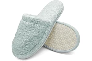 jazzylab Ciabatte da bagno in spugna – Pantofole per ospiti in cotone con memory foam, antiscivolo, lavabili – Per sauna, hotel, spa – Taglia 38–42/43–46