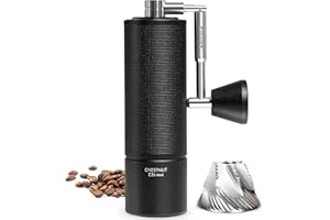 TIMEMORE Chestnut C3s MAX, macinacaffè manuale, aggiornamento del corpo interamente in metallo integrato, macinacaffè manuale con impugnatura pieghevole, per espresso e stampa francese, nero