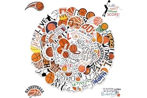 YzmrBdqc 50 adesivi per pallacanestro, in vinile, impermeabili, per skateboard, bottiglie d'acqua, computer, telefono, chitarra, adesivi, regalo per bambini, adolescenti, adulti e ragazzi