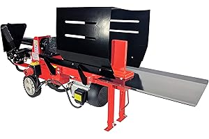 CROSSFER GMBH Crossfer® Fendeur de bois couché, 8 tonnes, fendeur de bois électrique, 400 V, fendeur de bois hydraulique, de qualité supérieure, 8 tonnes (400 V))