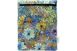 ANVAL Custodia per libro, impermeabile, con cerniera, tasca esterna - Protezione per libri, adattabile a qualsiasi spessore, custodia a libro in carta - Fodera a libro in tessuto stampato (110)