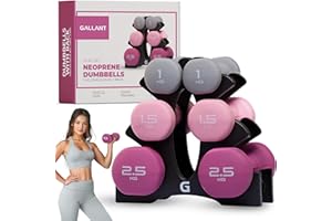 Gallant Weights Dumbbells Set Women- Hex Shaped Neoprene Hand Weights for Women and Men- Ideal for Home Gym Fitness Weight Training Pilates
