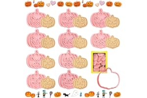 Lets Joy Formine Biscotti Halloween, 10 Pezzi Formine per Biscotti Plastica Set, Biscotti 3D di Ringraziamento, Formine Halloween per Biscotti, Stampi Biscotti Bambini per Decorazioni Pasticceria