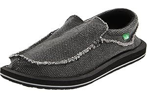 Sanuk Męskie mokasyny Chiba płaskie, Czarny, 45.5 EU