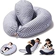 Niimo XXL+ Pregnancy Pillow & Nursing Pillow - PLUS Pregnancy Sleeping Wedge, 100% Cotton Cover, 100% Machine-Washable, White Dots (200 x 70 cm)