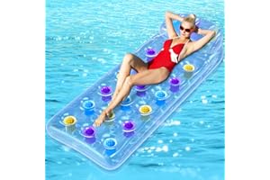 ‎GONTENCE Gontence Water Hammock - Air Mattress Pool Adults - Air Mattress Water with Drink Holder - Portable Water Hammock Pool Air Mattress Pool Mattress - Pool Toy Children All