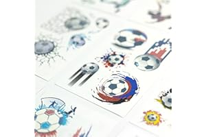 Toyseum 30 x Football Tattoo Sheets for Kids (160 Tattoos), Premium Party Bag Fillers, Pack of 30 Sheets