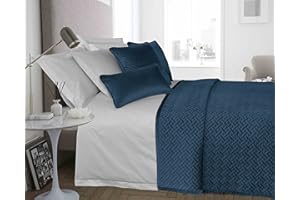 THE BETTERSLEEP COMPANY The Better Sleep Company Luxury French Velvet Throws, Bedspreads, Runners and Cushions (Blue, Bed Throw 135cm x 220cm)