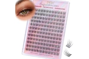 ‎EMEDA Kępki rzęs EMEDA, Pojedyncze rzęsy Wispy & Natural Cluster Lashes, 144 kępki rzęs, kępki rzęs C Curl, miękkie cienkie paski sztucznych rzęs 10mm 11mm 12mm 13mm Mix (EME134 mix)