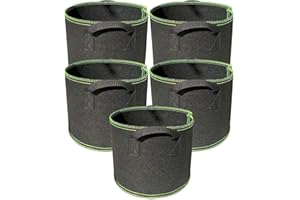 S STUARTS DIRECT LIMITED Fabric Grow Bags for Garden | 5 Pack Breathable Flower Pot Bag for Indoor Plant Grown Inside House Tent, Hydroponic Pots for Garden Planters of Vegetables & Fruits Hydroponics 56 LITRES/ 12 GALLONS