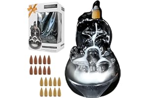 HOME KOKO LOOK Bruciatore di Incenso a Riflusso Portaincenso a Cascata per Decorazioni Zen Casa Ornamento per Aromaterapia con 20 Coni di Incenso