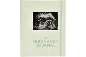 Pearhead My Pregnancy Journal, Pamiętnik ciążowy z wkładką na zdjęcia USG, prezent dla przyszłej mamy, zielony liść szałwii