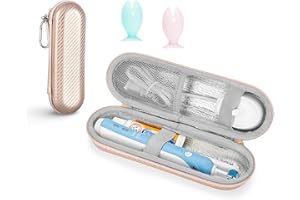 Yinke Elektryczna szczoteczka do zębów w etui podróżnym do Braun Oral B/Oral-B Pro/Sonicare Electric Toothbrush z akcesoriami do przechowywania, przenośne twarde etui podróżne, różowe złoto 1.,
