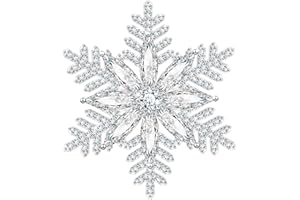 KristLand Élégante Broche Flocon De Neige avec Scintillant Cubic Zircone Pierre Plaqué Or Broche Fleur épingle Mariage Noël écharpe Vêtements épingle Dames Cadeaux Femmes